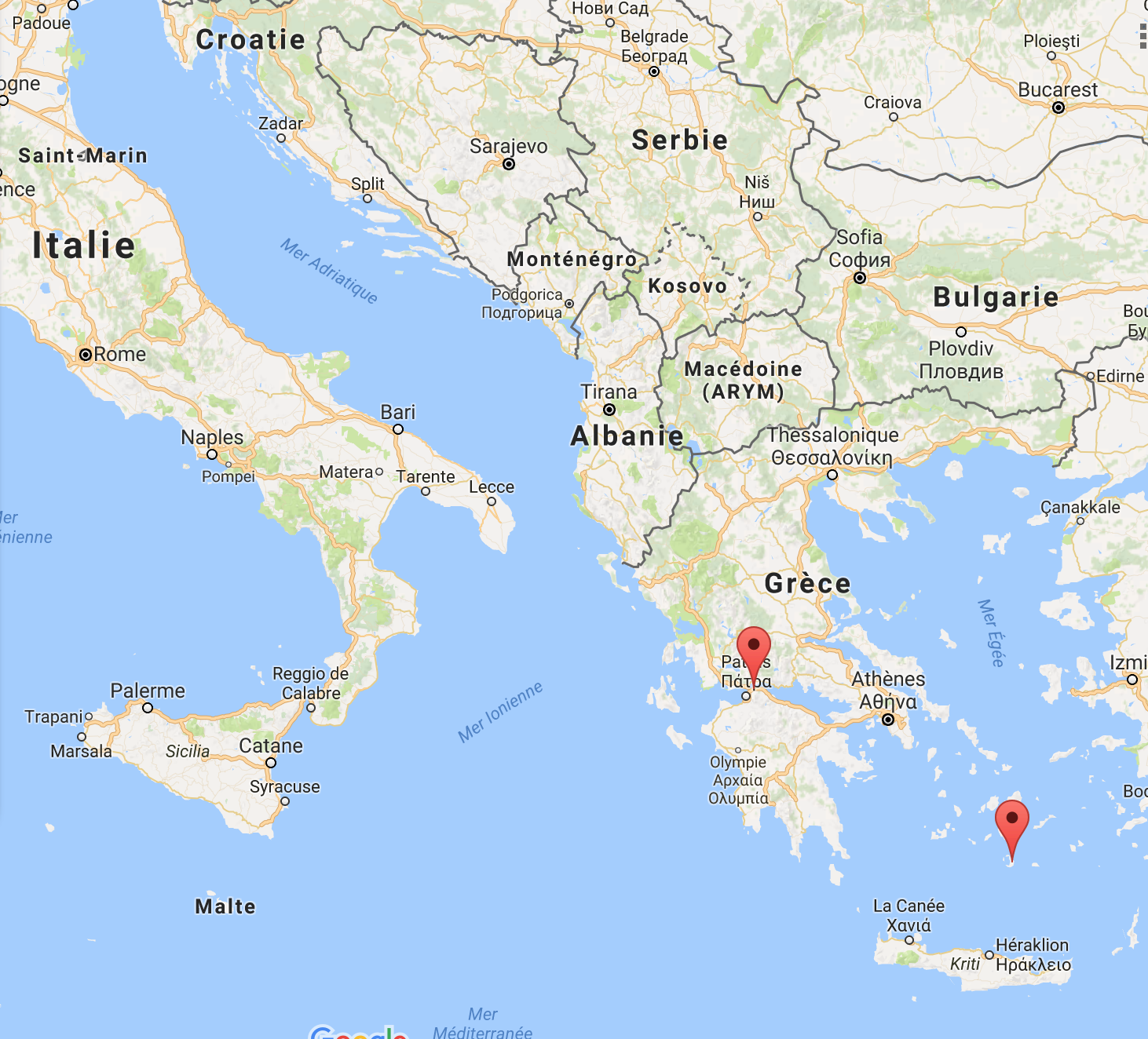 Actu Grèce - carte localisation domaines Hatzidakis et Tetramythos - Vinibee