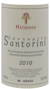 Santorini 2016 - étiquette - Domaine Hatzidakis