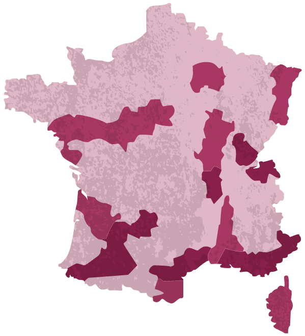 carte des vignobles de France